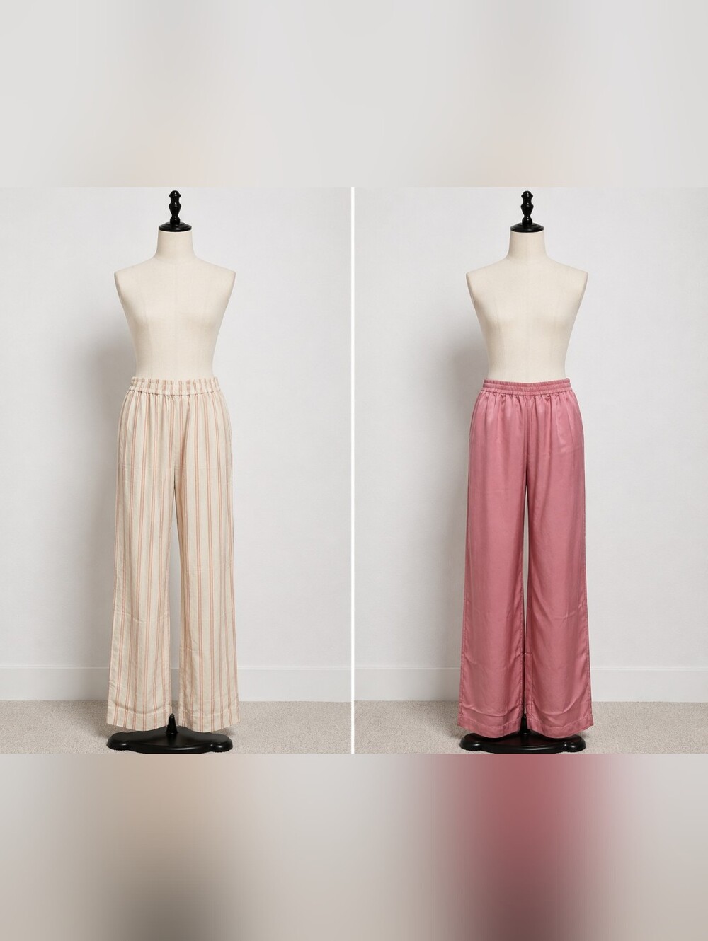 J.Crew Lounge Pants Set Satin & Striped Pull-On Pants